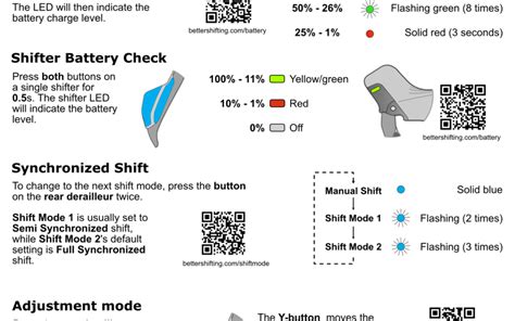 Shimano Di2 cheatsheets: straight to the most 